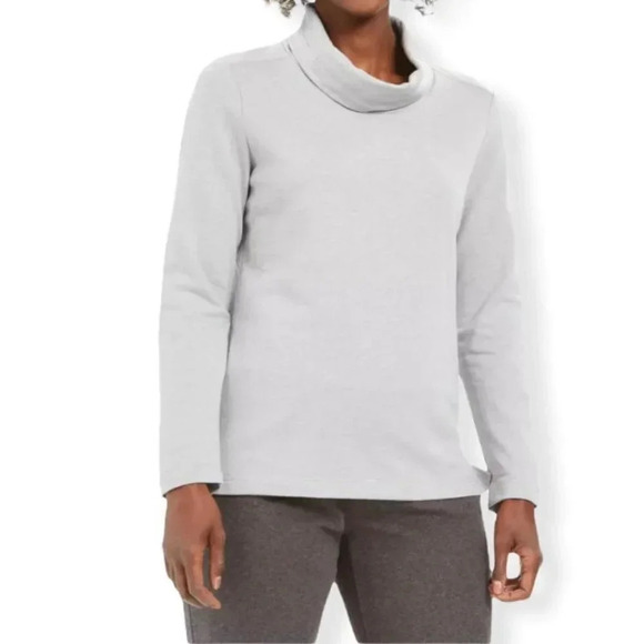 Karen Scott Long Sleeve Gray Cowl Neck Size Petite M Women's Sweaters - Picture 1 of 11